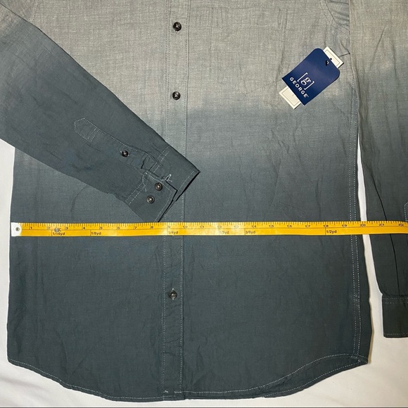 NWT George Men’s Slim Fit Dip Dye Woven Shirt Size M(38-40) - Picture 3 of 7